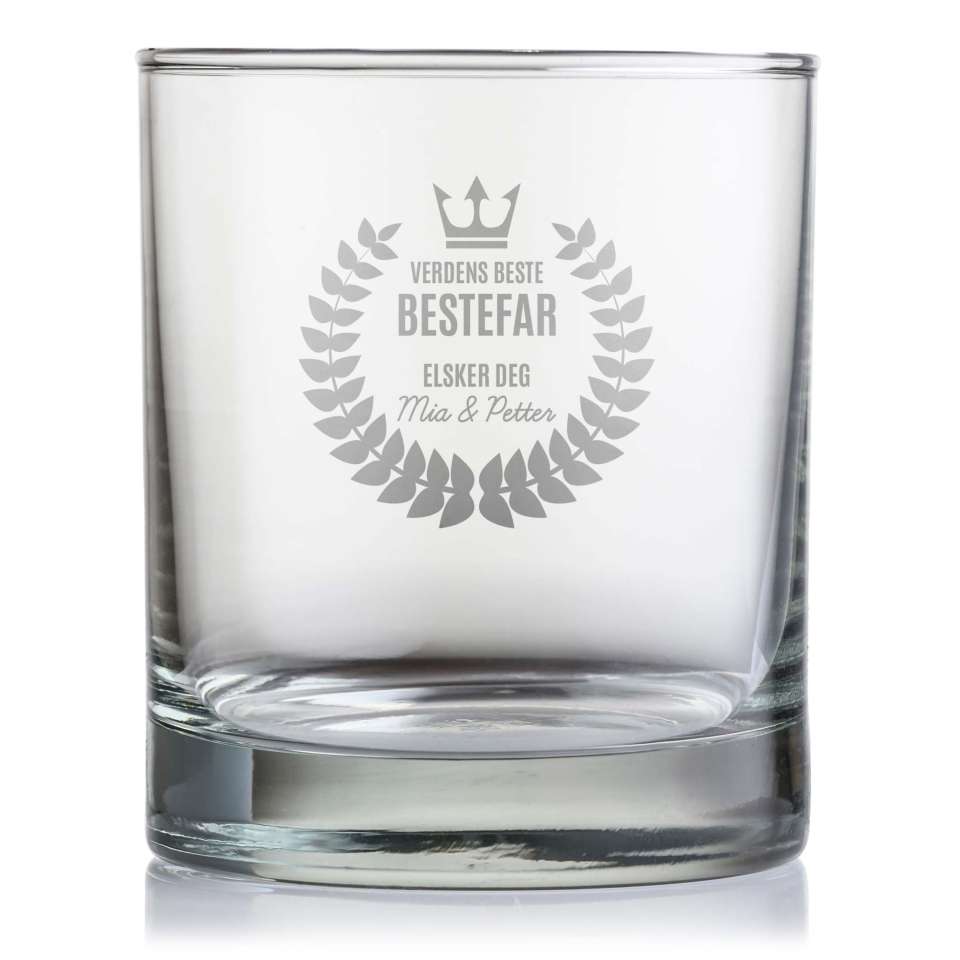 Gravert whiskeyglass - Bestefar